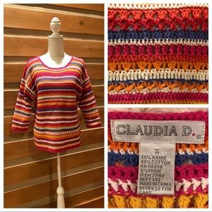 Multi-Colored Crocheted Sweater